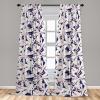 Ambesonne Birds and Nature Curtains, Cottagecore Vibe Neutral Colors Boho Animals and Flower Art, Window Treatments 2 Panel Set for Living Room Bedroom, Pair of – 28″ x 63″, Dark Lavender Pastel Pink(Eggshell and Pastel Pink)