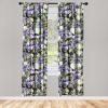 Ambesonne Birds and Nature Curtains, Cottagecore Vibe Neutral Colors Boho Animals and Flower Art, Window Treatments 2 Panel Set for Living Room Bedroom, Pair of – 28″ x 63″, Dark Lavender Pastel Pink(Blue Violet Reseda Green)
