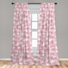 Ambesonne Blooming Flowers Curtains, Simple Design Floral Sketch Pattern with Neutral Leaves Art, Window Treatments 2 Panel Set for Living Room Bedroom, Pair of – 28″ x 95″, Dark Coral Dimgray White(Pastel Pink Pale Rose)