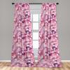 Ambesonne Blooming Flowers Curtains, Simple Design Floral Sketch Pattern with Neutral Leaves Art, Window Treatments 2 Panel Set for Living Room Bedroom, Pair of – 28″ x 95″, Dark Coral Dimgray White(Hot Pink Dark Magenta)