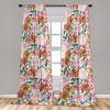 Ambesonne Blooming Flowers Curtains, Simple Design Floral Sketch Pattern with Neutral Leaves Art, Window Treatments 2 Panel Set for Living Room Bedroom, Pair of – 28″ x 95″, Dark Coral Dimgray White(Laurel Green Pale Pink)