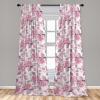 Ambesonne Blooming Flowers Curtains, Simple Design Floral Sketch Pattern with Neutral Leaves Art, Window Treatments 2 Panel Set for Living Room Bedroom, Pair of – 28″ x 95″, Dark Coral Dimgray White(Blush Indigo Pastel Pink)