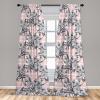 Ambesonne Blooming Flowers Curtains, Simple Design Floral Sketch Pattern with Neutral Leaves Art, Window Treatments 2 Panel Set for Living Room Bedroom, Pair of – 28″ x 95″, Dark Coral Dimgray White(Pale Grey Pastel Pink)