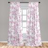 Ambesonne Blooming Flowers Curtains, Simple Design Floral Sketch Pattern with Neutral Leaves Art, Window Treatments 2 Panel Set for Living Room Bedroom, Pair of – 28″ x 95″, Dark Coral Dimgray White(Pale Lilac Fuchsia White)