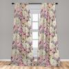 Ambesonne Blooming Flowers Curtains, Simple Design Floral Sketch Pattern with Neutral Leaves Art, Window Treatments 2 Panel Set for Living Room Bedroom, Pair of – 28″ x 95″, Dark Coral Dimgray White(Ivory Pastel Pink)