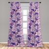 Ambesonne Blooming Flowers Curtains, Simple Design Floral Sketch Pattern with Neutral Leaves Art, Window Treatments 2 Panel Set for Living Room Bedroom, Pair of – 28″ x 95″, Dark Coral Dimgray White(Fuchsia Dark Lavender)