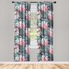 Ambesonne Blooming Flowers Curtains, Simple Design Floral Sketch Pattern with Neutral Leaves Art, Window Treatments 2 Panel Set for Living Room Bedroom, Pair of – 28″ x 95″, Dark Coral Dimgray White(Pink Dark Teal)