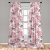 Ambesonne Blooming Flowers Curtains, Simple Design Floral Sketch Pattern with Neutral Leaves Art, Window Treatments 2 Panel Set for Living Room Bedroom, Pair of – 28″ x 95″, Dark Coral Dimgray White(Pale Pink Taupe Grey)