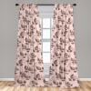 Ambesonne Blooming Flowers Curtains, Simple Design Floral Sketch Pattern with Neutral Leaves Art, Window Treatments 2 Panel Set for Living Room Bedroom, Pair of – 28″ x 95″, Dark Coral Dimgray White(Green Peacock Pink)