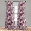 Ambesonne Blooming Flowers Curtains, Simple Design Floral Sketch Pattern with Neutral Leaves Art, Window Treatments 2 Panel Set for Living Room Bedroom, Pair of – 28″ x 95″, Dark Coral Dimgray White(Maroon Pale Pink)
