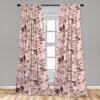 Ambesonne Blooming Flowers Curtains, Simple Design Floral Sketch Pattern with Neutral Leaves Art, Window Treatments 2 Panel Set for Living Room Bedroom, Pair of – 28″ x 95″, Dark Coral Dimgray White(Pastel Pink Champagne)