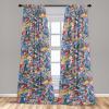 Ambesonne Blooming Flowers Curtains, Simple Design Floral Sketch Pattern with Neutral Leaves Art, Window Treatments 2 Panel Set for Living Room Bedroom, Pair of – 28″ x 95″, Dark Coral Dimgray White(Dark Lavender Multicolor)