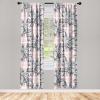 Ambesonne Blooming Flowers Curtains, Simple Design Floral Sketch Pattern with Neutral Leaves Art, Window Treatments 2 Panel Set for Living Room Bedroom, Pair of – 28″ x 95″, Dark Coral Dimgray White(Pale Grey Pastel Pink)