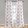 Ambesonne Blooming Flowers Curtains, Simple Design Floral Sketch Pattern with Neutral Leaves Art, Window Treatments 2 Panel Set for Living Room Bedroom, Pair of – 28″ x 95″, Dark Coral Dimgray White(Dark Coral Dimgray White)