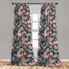 Ambesonne Blooming Flowers Curtains, Simple Design Floral Sketch Pattern with Neutral Leaves Art, Window Treatments 2 Panel Set for Living Room Bedroom, Pair of – 28″ x 95″, Dark Coral Dimgray White(Dark Teal Pale Pink)