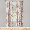 Ambesonne Blooming Flowers Curtains, Simple Design Floral Sketch Pattern with Neutral Leaves Art, Window Treatments 2 Panel Set for Living Room Bedroom, Pair of – 28″ x 95″, Dark Coral Dimgray White(Ivory Pastel Pink)