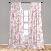 Ambesonne Blooming Flowers Curtains, Simple Design Floral Sketch Pattern with Neutral Leaves Art, Window Treatments 2 Panel Set for Living Room Bedroom, Pair of – 28″ x 95″, Dark Coral Dimgray White(Rose White Blush)