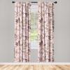 Ambesonne Blooming Flowers Curtains, Simple Design Floral Sketch Pattern with Neutral Leaves Art, Window Treatments 2 Panel Set for Living Room Bedroom, Pair of – 28″ x 95″, Dark Coral Dimgray White(Pastel Pink Champagne)
