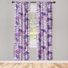 Ambesonne Blooming Flowers Curtains, Simple Design Floral Sketch Pattern with Neutral Leaves Art, Window Treatments 2 Panel Set for Living Room Bedroom, Pair of – 28″ x 95″, Dark Coral Dimgray White(Fuchsia Dark Lavender)