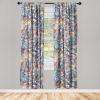 Ambesonne Blooming Flowers Curtains, Simple Design Floral Sketch Pattern with Neutral Leaves Art, Window Treatments 2 Panel Set for Living Room Bedroom, Pair of – 28″ x 95″, Dark Coral Dimgray White(Dark Lavender Multicolor)