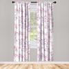 Ambesonne Blooming Flowers Curtains, Simple Design Floral Sketch Pattern with Neutral Leaves Art, Window Treatments 2 Panel Set for Living Room Bedroom, Pair of – 28″ x 95″, Dark Coral Dimgray White(Pale Lilac Fuchsia White)