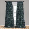 Ambesonne Blooming Roses Curtains, Night Jungle Vibe Flowers Boho with Neutral Leafy Peduncles, Window Treatments 2 Panel Set for Living Room Bedroom, Pair of – 28″ x 84″, Dark Sea Green Dark Coral(Reseda Green Sky Blue)