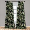 Ambesonne Blooming Roses Curtains, Night Jungle Vibe Flowers Boho with Neutral Leafy Peduncles, Window Treatments 2 Panel Set for Living Room Bedroom, Pair of – 28″ x 84″, Dark Sea Green Dark Coral(Reseda Green Dark Purple)