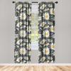 Ambesonne Blooming Roses Curtains, Night Jungle Vibe Flowers Boho with Neutral Leafy Peduncles, Window Treatments 2 Panel Set for Living Room Bedroom, Pair of – 28″ x 84″, Dark Sea Green Dark Coral(Burnt Orange and Olive Green)