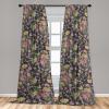 Ambesonne Blooming Roses Curtains, Night Jungle Vibe Flowers Boho with Neutral Leafy Peduncles, Window Treatments 2 Panel Set for Living Room Bedroom, Pair of – 28″ x 84″, Dark Sea Green Dark Coral(Pale Pink Pistachio Green)