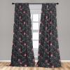 Ambesonne Blooming Roses Curtains, Night Jungle Vibe Flowers Boho with Neutral Leafy Peduncles, Window Treatments 2 Panel Set for Living Room Bedroom, Pair of – 28″ x 84″, Dark Sea Green Dark Coral(Dark Sea Green Dark Coral)