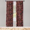 Ambesonne Blooming Roses Curtains, Night Jungle Vibe Flowers Boho with Neutral Leafy Peduncles, Window Treatments 2 Panel Set for Living Room Bedroom, Pair of – 28″ x 84″, Dark Sea Green Dark Coral(Burgundy Ruby)