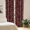 Ambesonne Blooming Roses Curtains, Night Jungle Vibe Flowers Boho with Neutral Leafy Peduncles, Window Treatments 2 Panel Set for Living Room Bedroom, Pair of – 28″ x 84″, Dark Sea Green Dark Coral(Burgundy Ruby)