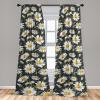 Ambesonne Blooming Roses Curtains, Night Jungle Vibe Flowers Boho with Neutral Leafy Peduncles, Window Treatments 2 Panel Set for Living Room Bedroom, Pair of – 28″ x 84″, Dark Sea Green Dark Coral(Burnt Orange and Olive Green)