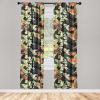 Ambesonne Blooming Roses Curtains, Night Jungle Vibe Flowers Boho with Neutral Leafy Peduncles, Window Treatments 2 Panel Set for Living Room Bedroom, Pair of – 28″ x 84″, Dark Sea Green Dark Coral(Pistachio Green Vermilion)
