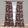 Ambesonne Blooming Roses Curtains, Night Jungle Vibe Flowers Boho with Neutral Leafy Peduncles, Window Treatments 2 Panel Set for Living Room Bedroom, Pair of – 28″ x 84″, Dark Sea Green Dark Coral(Coral Dried Rose)
