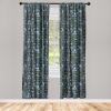 Ambesonne Blooming Roses Curtains, Night Jungle Vibe Flowers Boho with Neutral Leafy Peduncles, Window Treatments 2 Panel Set for Living Room Bedroom, Pair of – 28″ x 84″, Dark Sea Green Dark Coral(Reseda Green Sky Blue)