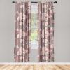 Ambesonne Blooming Roses Curtains, Night Jungle Vibe Flowers Boho with Neutral Leafy Peduncles, Window Treatments 2 Panel Set for Living Room Bedroom, Pair of – 28″ x 84″, Dark Sea Green Dark Coral(Pale Pink Cinnamon Blush)