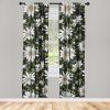 Ambesonne Blooming Roses Curtains, Night Jungle Vibe Flowers Boho with Neutral Leafy Peduncles, Window Treatments 2 Panel Set for Living Room Bedroom, Pair of – 28″ x 84″, Dark Sea Green Dark Coral(Off White Fern Green)