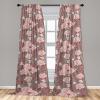 Ambesonne Blooming Roses Curtains, Night Jungle Vibe Flowers Boho with Neutral Leafy Peduncles, Window Treatments 2 Panel Set for Living Room Bedroom, Pair of – 28″ x 84″, Dark Sea Green Dark Coral(Pale Pink Cinnamon Blush)