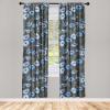 Ambesonne Blooming Roses Curtains, Night Jungle Vibe Flowers Boho with Neutral Leafy Peduncles, Window Treatments 2 Panel Set for Living Room Bedroom, Pair of – 28″ x 84″, Dark Sea Green Dark Coral(Dark Violet Blue and Grey)