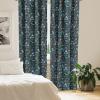 Ambesonne Blooming Roses Curtains, Night Jungle Vibe Flowers Boho with Neutral Leafy Peduncles, Window Treatments 2 Panel Set for Living Room Bedroom, Pair of – 28″ x 84″, Dark Sea Green Dark Coral(Reseda Green Sky Blue)