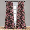 Ambesonne Blooming Roses Curtains, Night Jungle Vibe Flowers Boho with Neutral Leafy Peduncles, Window Treatments 2 Panel Set for Living Room Bedroom, Pair of – 28″ x 84″, Dark Sea Green Dark Coral(Pastel Pink Khaki)