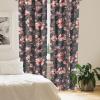 Ambesonne Blooming Roses Curtains, Night Jungle Vibe Flowers Boho with Neutral Leafy Peduncles, Window Treatments 2 Panel Set for Living Room Bedroom, Pair of – 28″ x 84″, Dark Sea Green Dark Coral(Coral Dried Rose)