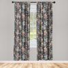 Ambesonne Blooming Roses Curtains, Night Jungle Vibe Flowers Boho with Neutral Leafy Peduncles, Window Treatments 2 Panel Set for Living Room Bedroom, Pair of – 28″ x 84″, Dark Sea Green Dark Coral(Dark Taupe Multicolor)