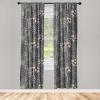 Ambesonne Blooming Roses Curtains, Night Jungle Vibe Flowers Boho with Neutral Leafy Peduncles, Window Treatments 2 Panel Set for Living Room Bedroom, Pair of – 28″ x 84″, Dark Sea Green Dark Coral(Pale Ruby and Slate Brown)