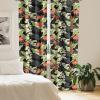 Ambesonne Blooming Roses Curtains, Night Jungle Vibe Flowers Boho with Neutral Leafy Peduncles, Window Treatments 2 Panel Set for Living Room Bedroom, Pair of – 28″ x 84″, Dark Sea Green Dark Coral(Pistachio Green Vermilion)