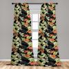 Ambesonne Blooming Roses Curtains, Night Jungle Vibe Flowers Boho with Neutral Leafy Peduncles, Window Treatments 2 Panel Set for Living Room Bedroom, Pair of – 28″ x 84″, Dark Sea Green Dark Coral(Pistachio Green Vermilion)