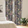 Ambesonne Blooming Roses Curtains, Night Jungle Vibe Flowers Boho with Neutral Leafy Peduncles, Window Treatments 2 Panel Set for Living Room Bedroom, Pair of – 28″ x 84″, Dark Sea Green Dark Coral(Pale Pink Pistachio Green)