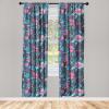 Ambesonne Blooming Roses Curtains, Night Jungle Vibe Flowers Boho with Neutral Leafy Peduncles, Window Treatments 2 Panel Set for Living Room Bedroom, Pair of – 28″ x 84″, Dark Sea Green Dark Coral(Soft Pink and Dark Lavender)