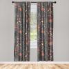 Ambesonne Blooming Roses Curtains, Night Jungle Vibe Flowers Boho with Neutral Leafy Peduncles, Window Treatments 2 Panel Set for Living Room Bedroom, Pair of – 28″ x 84″, Dark Sea Green Dark Coral(Dark Coral and Reseda Green)